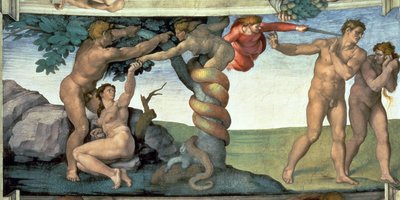 Techo de la Capilla Sixtina (1508-12): La caída del hombre de Michelangelo Buonarroti