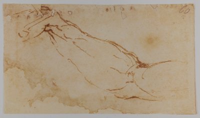 Boceto para el brazo derecho de "Leda", 1528-1530 (dibujo) de Michelangelo Buonarroti