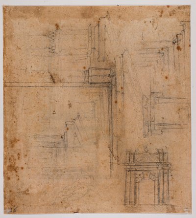 Bocetos de puertas y ventanas de Michelangelo Buonarroti
