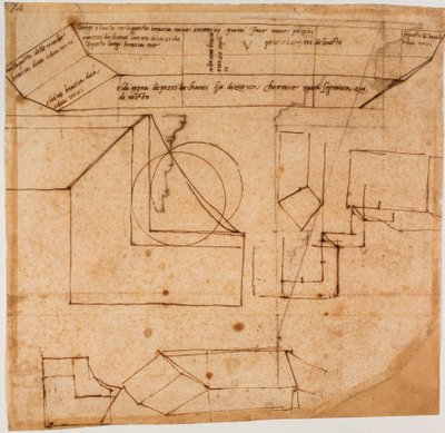 Bocetos de bloques de mármol para la tumba de Julio II de Michelangelo Buonarroti