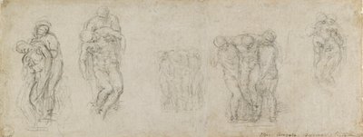 Estudios para una Piedad y un Entierro de Michelangelo Buonarroti