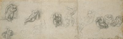 Estudios de un Apóstol durmiendo y otras Figuras, siglo XVI de Michelangelo Buonarroti