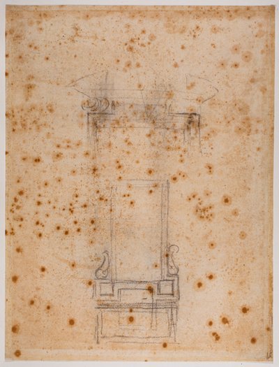 Estudios de una ventana y una puerta para el nicho laurentino de Michelangelo Buonarroti