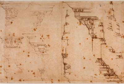 Estudios de elementos arquitectónicos de Michelangelo Buonarroti
