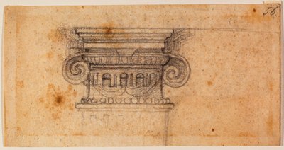 Estudio para una figura sedente, siglo XVI (dibujo) de Michelangelo Buonarroti