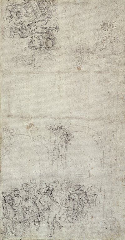 Estudio para El Juicio Final (verso) de Michelangelo Buonarroti