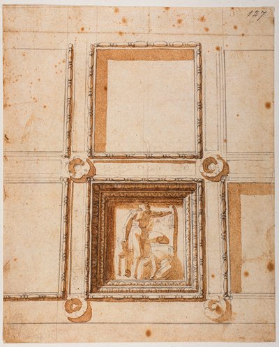 Estudio para la decoración de la cúpula de la Nueva Sacristía de Michelangelo Buonarroti