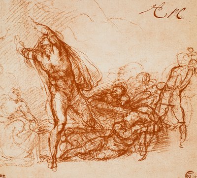 Estudio para el fresco de la Capilla Paolina de Michelangelo Buonarroti