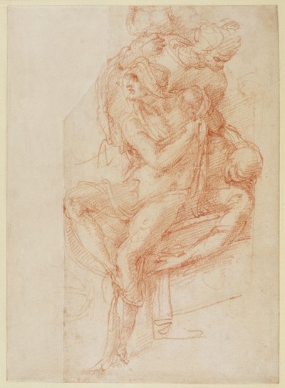 Estudio de Lázaro y dos figuras asistentes de Michelangelo Buonarroti