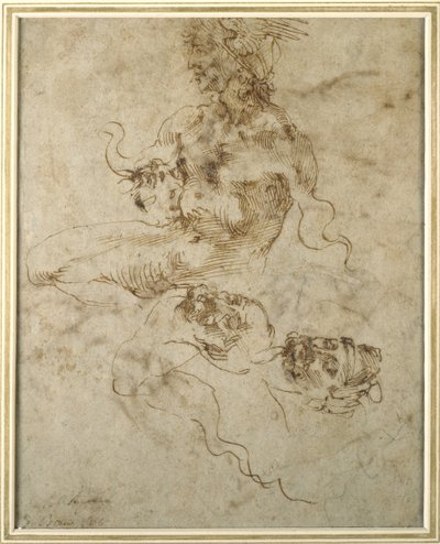 Estudio de un joven sentado, después de 15012 de Michelangelo Buonarroti