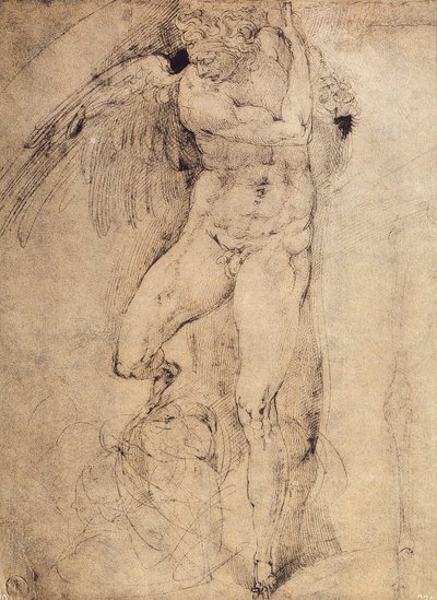 Estudio de un ángel para el Juicio Final de Michelangelo Buonarroti