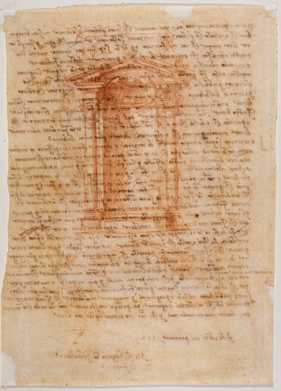 Tabernáculo con nicho, carta de Miguel Ángel a Piero Gondi de Michelangelo Buonarroti