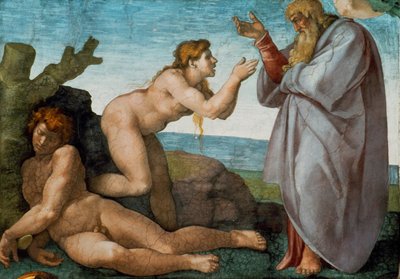 La Creación de Eva techo de la Capilla Sixtina en el Vaticano de Michelangelo Buonarroti