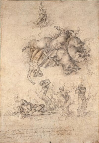 La caída de Faetón de Michelangelo Buonarroti