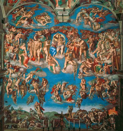 El Juicio Final Fresco de la Capilla Sixtina en el Vaticano, 1536-1541 de Michelangelo Buonarroti