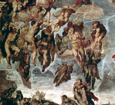Los Justos Elevados al Cielo, detalle de 