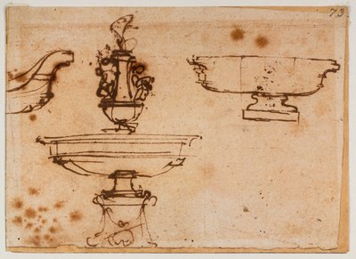 Tres diseños de fuentes de Michelangelo Buonarroti