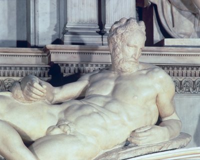 Tumba de Lorenzo de Medici, detalle del Crepúsculo de Michelangelo Buonarroti