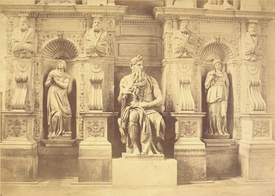 Tumba del Papa Julio II (1453-1513) detalle de Moisés flanqueado por Lea y Raquel de Michelangelo Buonarroti