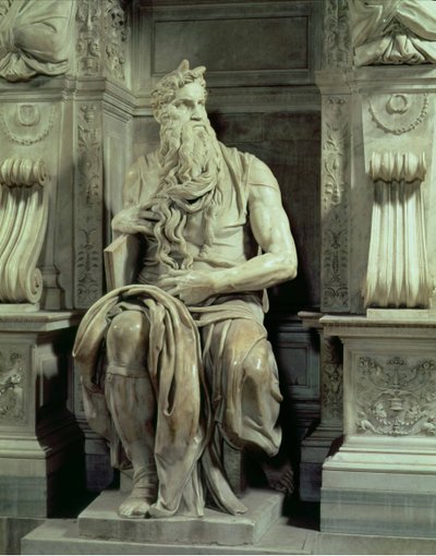 Tumba del Papa Julio II 1453-1513 (detalle) de Moisés, 1513-16 de Michelangelo Buonarroti