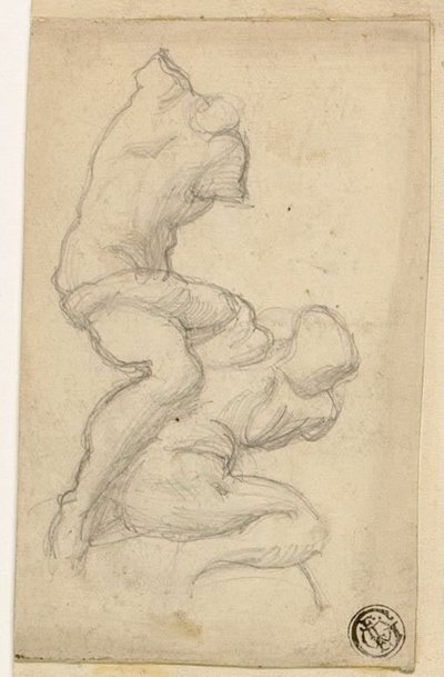Dos figuras luchando de Michelangelo Buonarroti