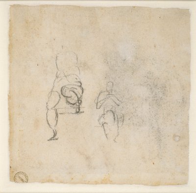 Dos bocetos muy ligeros de figuras sentadas, c1490-1560 de Michelangelo Buonarroti