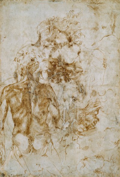 Varios estudios de figuras, c1490-1560 de Michelangelo Buonarroti