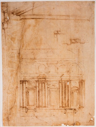 Prospecto mural para el receso laurentino de Michelangelo Buonarroti