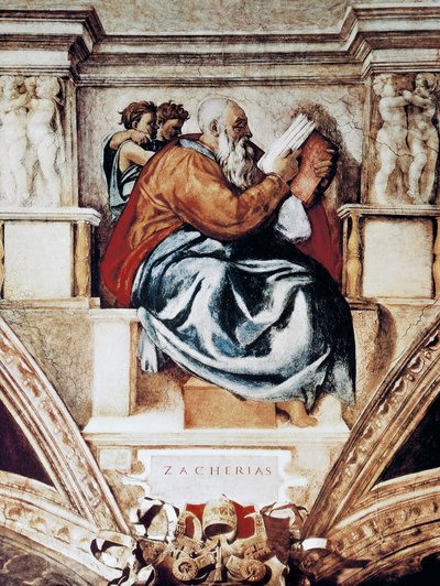 Zacarías (detalle) de Michelangelo Buonarroti
