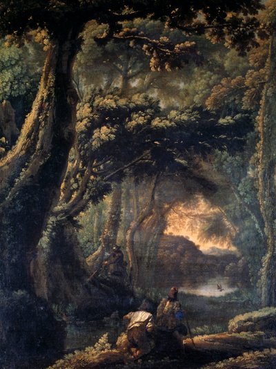 Caza de fochas, óleo sobre lienzo, 67x51 cm de Michelangelo Cerquozzi