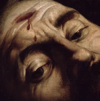 David victorioso sobre Goliat, c.1600 (detalle) de Michelangelo Merisi Caravaggio