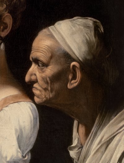 (detalle) de sirviente de Judith y Holofernes, 1599 de Michelangelo Merisi Caravaggio