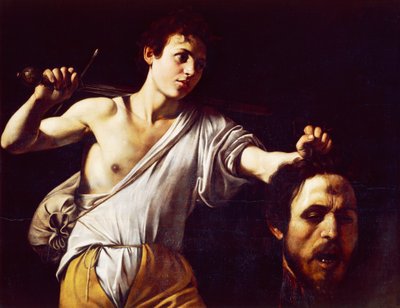 David con la cabeza de Goliat de Michelangelo Merisi, conocido como Caravaggio (1571-1610), Óleo sobre lienzo, 90,5 x 116,5cm de Michelangelo Merisi da Caravaggio