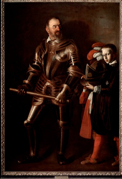 Retrato de Alof de Wignacourt, Gran Maestre de la Orden de Malta y su paje de Michelangelo Merisi da Caravaggio