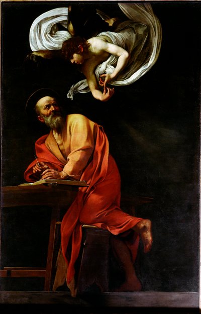 San Mateo y el ángel de Michelangelo Merisi da Caravaggio
