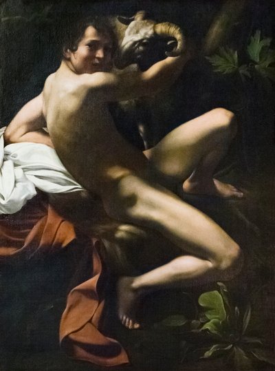 San Juan Bautista, joven con un carnero de Michelangelo Merisi da Caravaggio