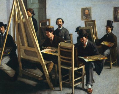 Escuela de pintura, circa 1865 de Michele Cammarano