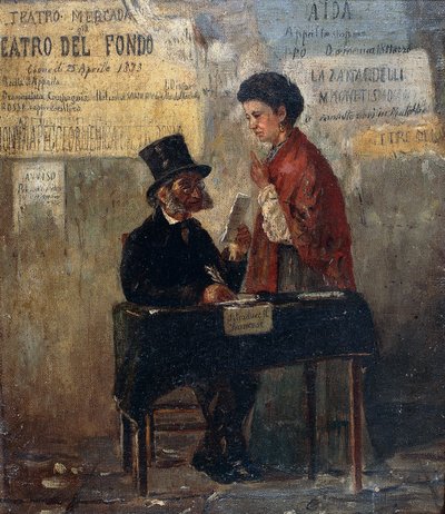 Carteles de teatro y escribano público de Michele Cammarano