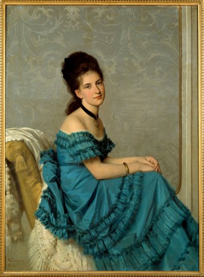 Retrato de Adelaida Banti. Pintura de Michel Gordigiani (1830-1909) de Michele Giordigiani