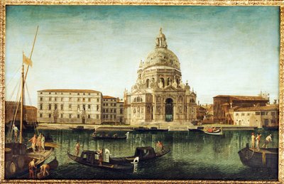 Santa Maria della Salute, Venecia, con góndolas en el Gran Canal de Michele Marieschi