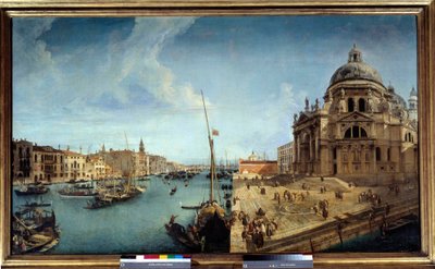 Vista de la entrada del Gran Canal y de la Iglesia de la Salud en Venecia de Michele Marieschi
