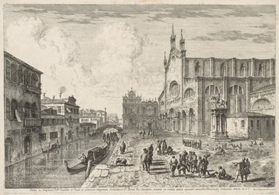 Vistas de Venecia: Campo S. S. Giovanni e Paolo de Michele Marieschi