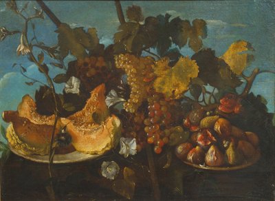 Bodegón con uvas, higos y tuétano de Michele Pace del Campidoglio