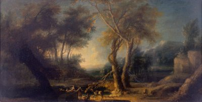 Paisaje rocoso, c.1730 (óleo sobre lienzo) de Michele Pagano