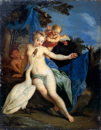Leda y el cisne (óleo sobre lienzo) de Michele Rocca