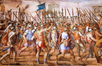 Triunfo del cónsul Lucio Emilio Paulo sobre Perseo, rey de Macedonia (detalle), hacia 1570 (fresco) de Michele and Rocchetti Jacopo Alberti