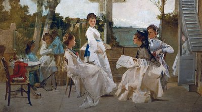Bajo la pérgola, pintura de Michele Tedesco de Michele Tedesco
