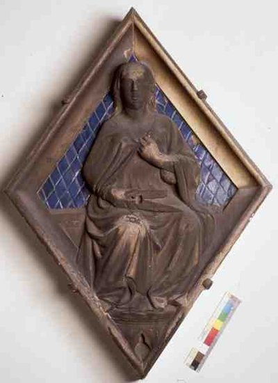 Lógica, azulejo en relieve del Campanile de Micheli Gino