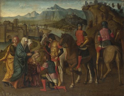 Coriolano persuadido por su familia para perdonar a Roma, c. 1500 de Michelle da Verona