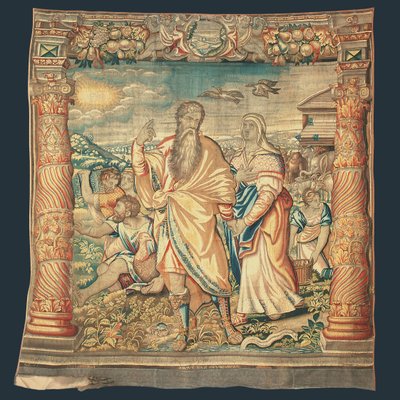 Tapiz bíblico de Bruselas que representa el Descenso del Arca de la serie "La vida de Noé", por Paulus van Nieuvenhove de Michiel I Coxie or Coxcie